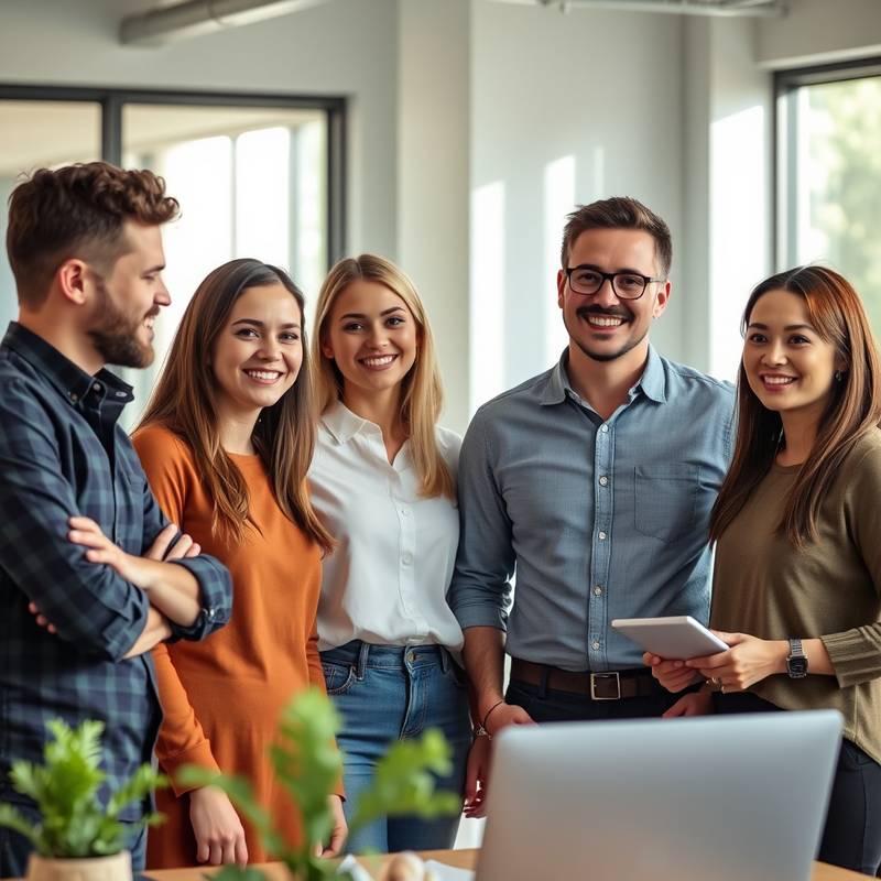 A photo of the Sonic Academy Australia team smiling and working together in a modern office